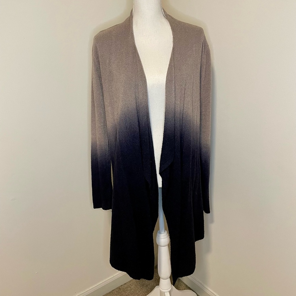 Barefoot Dreams CozyChic Lite Calypso Wrap Cardigan Blue/Gray/Black Size S/M